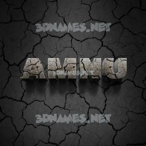 amnu in Cracked Stone style - 3D name wallpaper