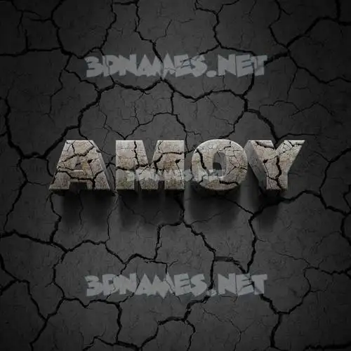 amoy in Cracked Stone style - 3D name wallpaper