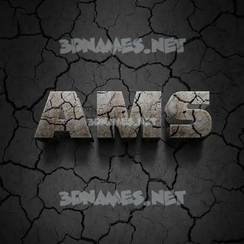 ams in Cracked Stone style - 3D name wallpaper