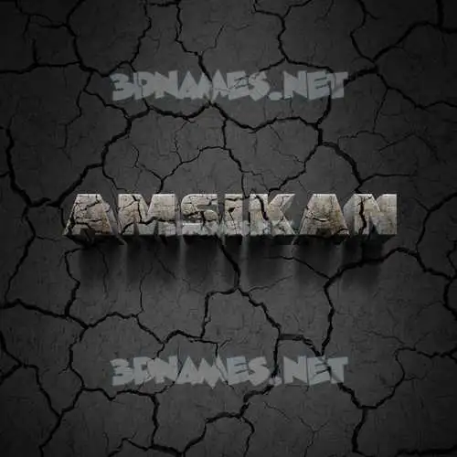 amsikan in Cracked Stone style - 3D name wallpaper