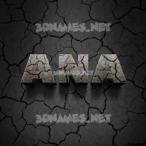 ana in Cracked Stone style - 3D name wallpaper