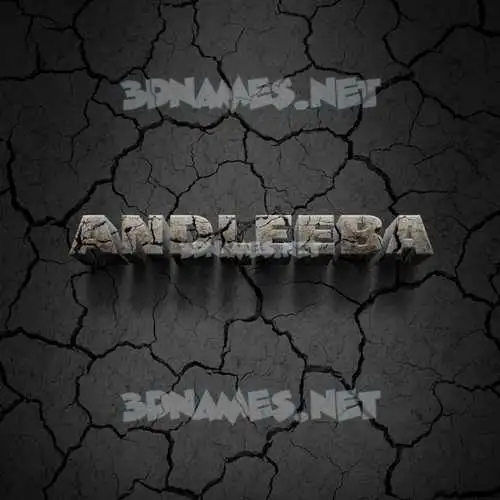 andleeba in Cracked Stone style - 3D name wallpaper
