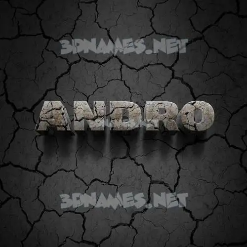 andro in Cracked Stone style - 3D name wallpaper