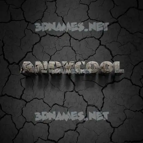 andycool in Cracked Stone style - 3D name wallpaper