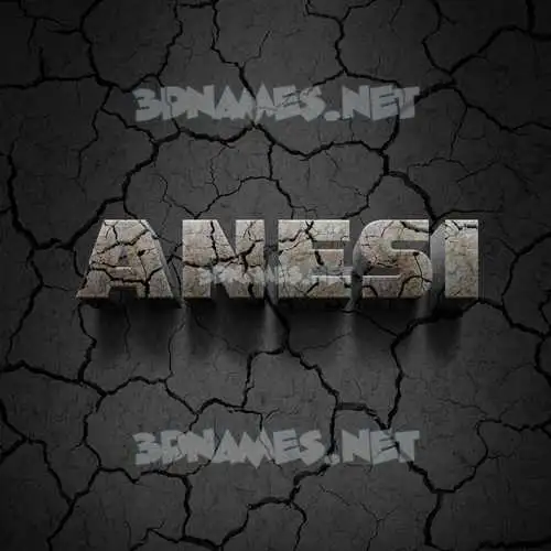 anesi in Cracked Stone style - 3D name wallpaper