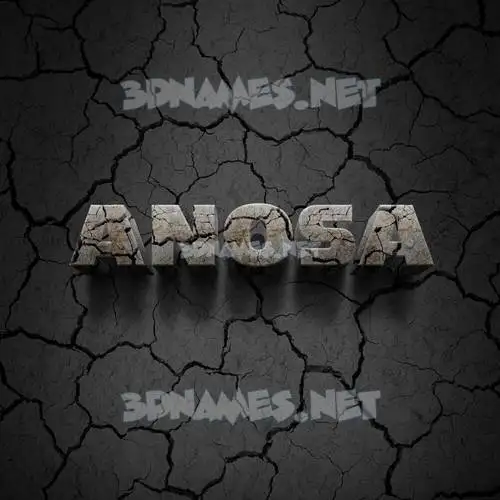 anosa in Cracked Stone style - 3D name wallpaper