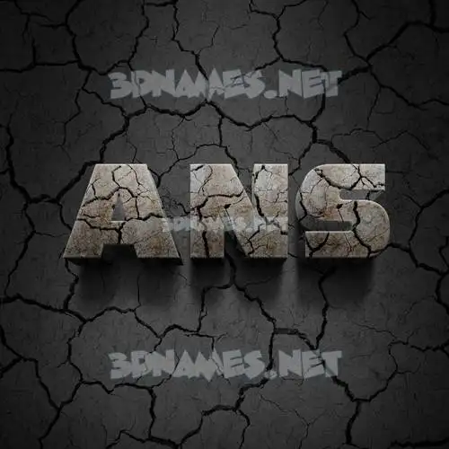 ans in Cracked Stone style - 3D name wallpaper