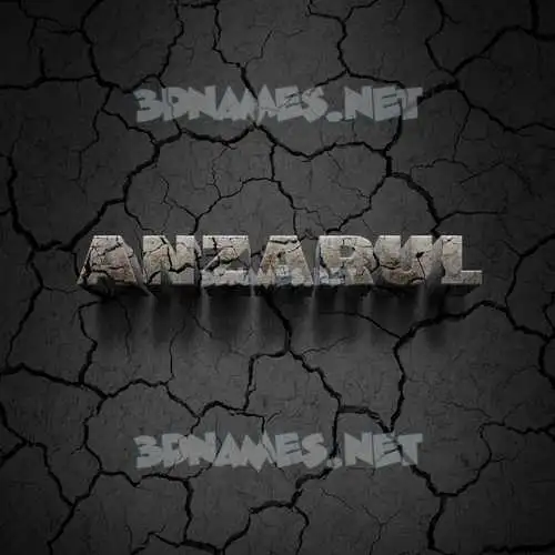 anzarul in Cracked Stone style - 3D name wallpaper