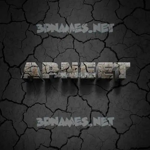 apneet in Cracked Stone style - 3D name wallpaper