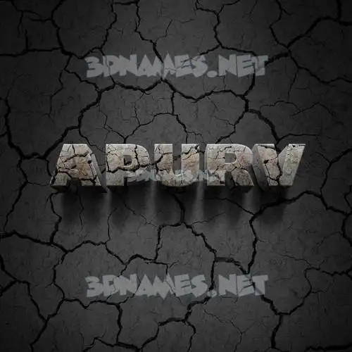 apurv in Cracked Stone style - 3D name wallpaper