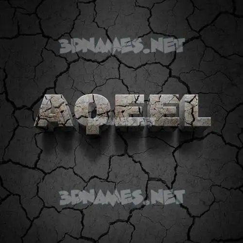 aqeel in Cracked Stone style - 3D name wallpaper