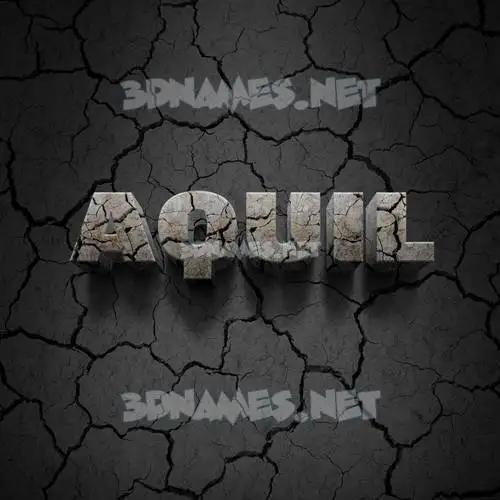 aquil in Cracked Stone style - 3D name wallpaper