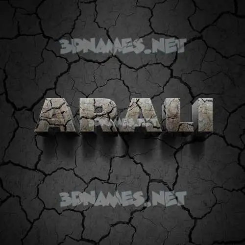 arali in Cracked Stone style - 3D name wallpaper