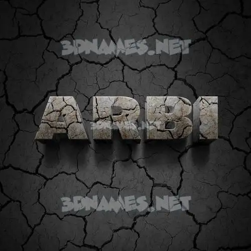 arbi in Cracked Stone style - 3D name wallpaper