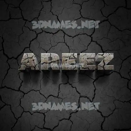 areez in Cracked Stone style - 3D name wallpaper