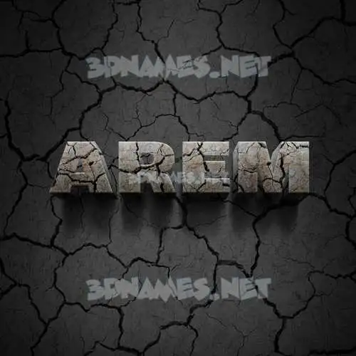 arem in Cracked Stone style - 3D name wallpaper