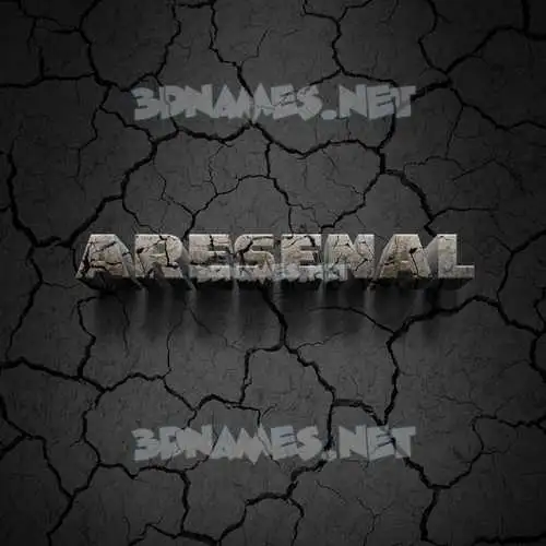 aresenal in Cracked Stone style - 3D name wallpaper