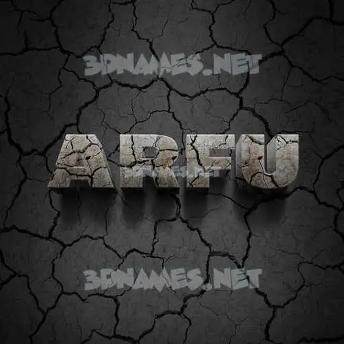 arfu in Cracked Stone style - 3D name wallpaper