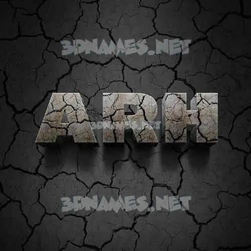 arh in Cracked Stone style - 3D name wallpaper