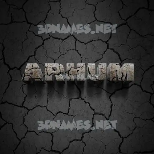 arhum in Cracked Stone style - 3D name wallpaper