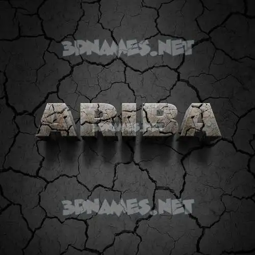 ariba in Cracked Stone style - 3D name wallpaper