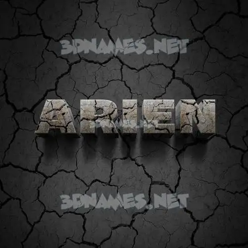 arien in Cracked Stone style - 3D name wallpaper