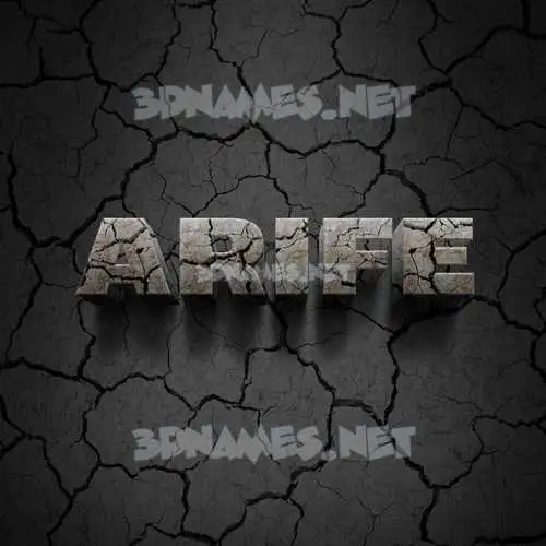 arife in Cracked Stone style - 3D name wallpaper
