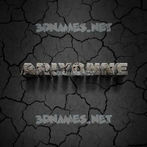 ariyonne in Cracked Stone style - 3D name wallpaper
