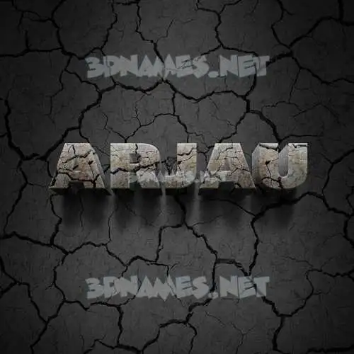 arjau in Cracked Stone style - 3D name wallpaper