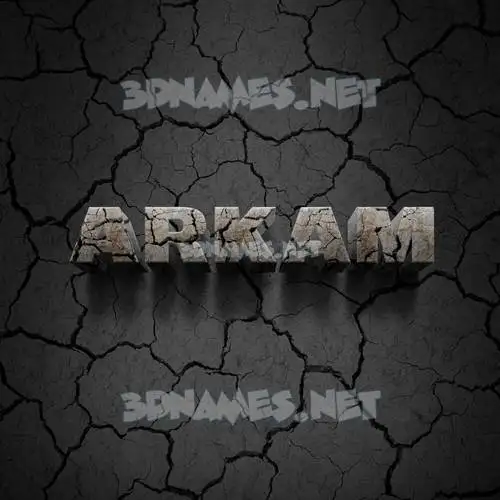 arkam in Cracked Stone style - 3D name wallpaper