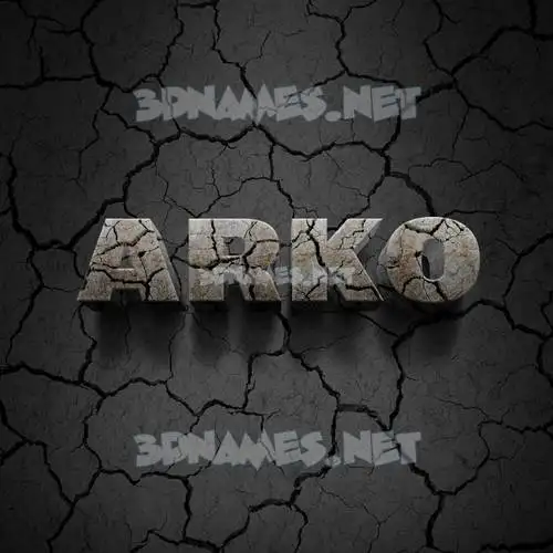 arko in Cracked Stone style - 3D name wallpaper