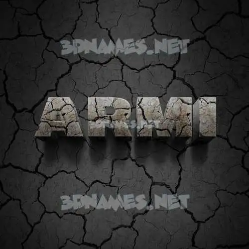 armi in Cracked Stone style - 3D name wallpaper armi in Cracked Stone style - 3D name wallpaper