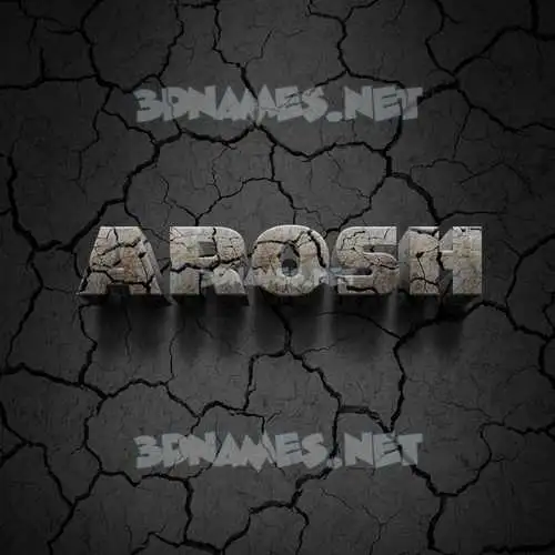 arosh in Cracked Stone style - 3D name wallpaper