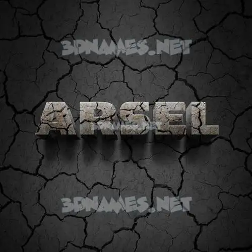 arsel in Cracked Stone style - 3D name wallpaper