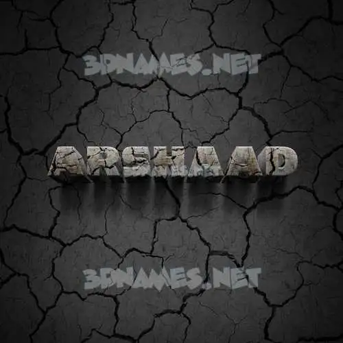 arshaad in Cracked Stone style - 3D name wallpaper