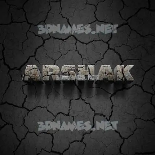 arshak in Cracked Stone style - 3D name wallpaper