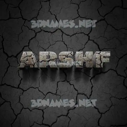 arshf in Cracked Stone style - 3D name wallpaper