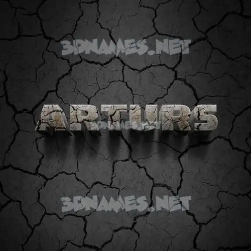 arturs in Cracked Stone style - 3D name wallpaper