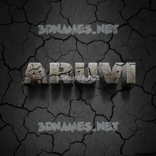 aruvi in Cracked Stone style - 3D name wallpaper