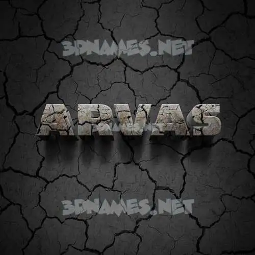 arvas in Cracked Stone style - 3D name wallpaper
