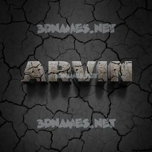 arvin in Cracked Stone style - 3D name wallpaper