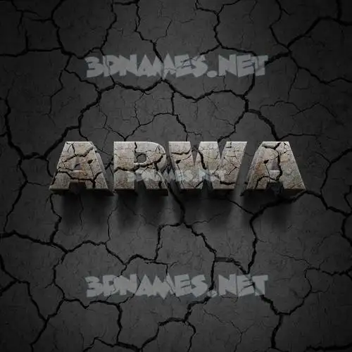 arwa in Cracked Stone style - 3D name wallpaper