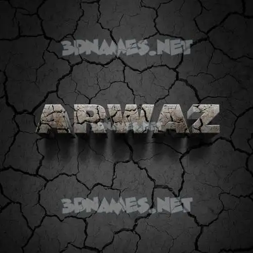 arwaz in Cracked Stone style - 3D name wallpaper