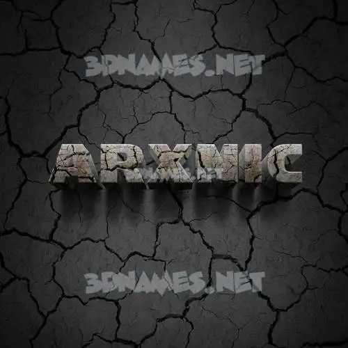 arxnic in Cracked Stone style - 3D name wallpaper