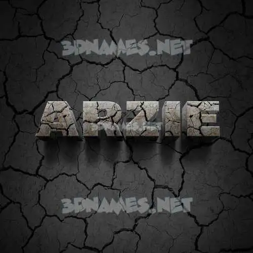 arzie in Cracked Stone style - 3D name wallpaper