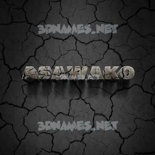 asawako in Cracked Stone style - 3D name wallpaper