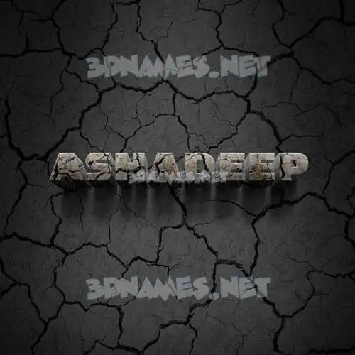 ashadeep in Cracked Stone style - 3D name wallpaper