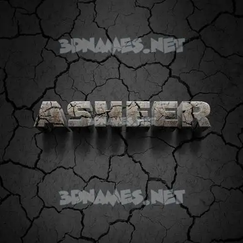 asheer in Cracked Stone style - 3D name wallpaper