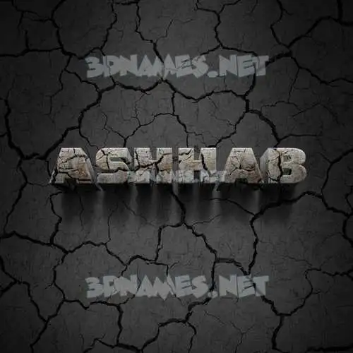 ashhab in Cracked Stone style - 3D name wallpaper