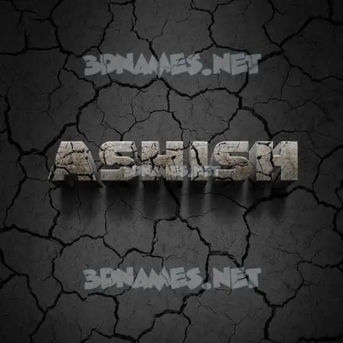 ashish in Cracked Stone style - 3D name wallpaper
